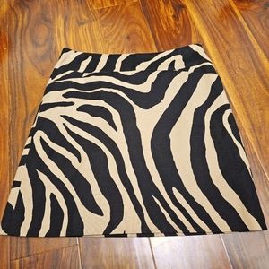 Ann Taylor Loft Tan Black Animal Print Pencil Skirt Size 0 Petite